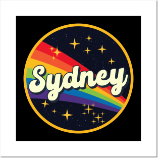 Sydney // Rainbow In Space Vintage Style Posters and Art